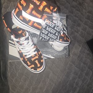 Vans Black and Orange Sneakers